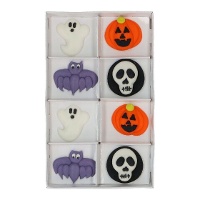 Halloween suikerfiguurtjes van vleermuis en pompoen - Wilton - 8 stuks