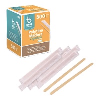 Houten koffieroerstaafje van 11 cm in individuele verpakking - 500 stuks