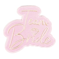 Rozekleurige 'Team Bride' strijkpatch - 6 stuks