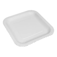 Vierkante witte kartonnen borden - 100 stuks van 23 cm