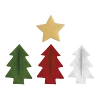 Kerstwafels met dennenbomen en sterren - 26 stuks