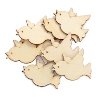 Houten vogelfiguurtjes van 5 cm - 8 stuks