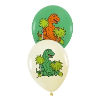 Groene Dinosaurus Latex Ballonnen van 30 cm - 6 stuks