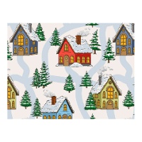 Doosje met kerstlandschap 18 x 13,5 x 7,5 cm