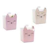 Roze Katten Doosjes - 3 stuks