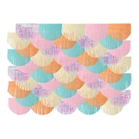 Pastelkleurige franjegordijn van 2 x 2 m