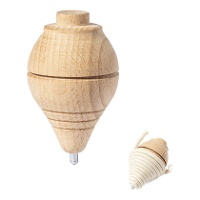 Houten tol in natuurlijke kleur - 1 eenheid