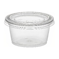 Transparant plastic sausbakje met deksel, 120 ml - 100 stuks