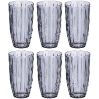 Hoog gestreept glas 440 ml - set van 6