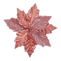 Roze kerstbloem van 22 cm