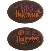 Pure chocoladebordje met 'Feliz Halloween' - 84 stuks