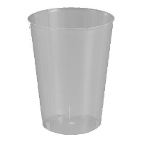 Breed doorzichtige plastic bekers van 600 ml - 4 stuks