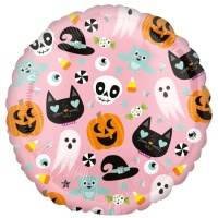 Ronde Halloween Emoji Ballon van 43 cm - Anagram