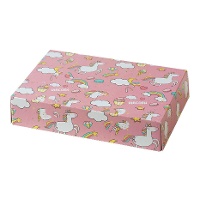 Doos van 23,5 x 16 x 5 cm met roze eenhoorn