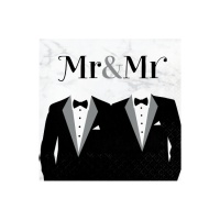 Servetten van Mr & Mr van 16,5 x 16,5 cm - 16 stuks