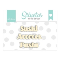Chipboard van Rijst, Sushi en Pasta - Artis decor - 3 stuks