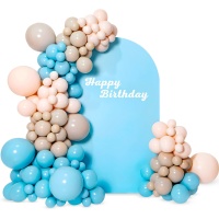 Ballonkit Blauw en Beige Retro - 109 stuks