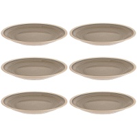 Bord van 26,5 cm steengoed met eenvoudige witte rand - 6 stuks