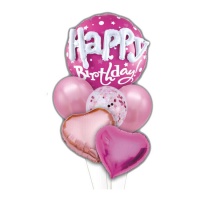 Boeket van Happy Birthday met reliëfletters - 6 stuks