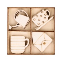 Uitgestanste houten figuren van Life is simple - Artemio - 12 stuks