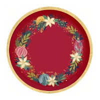 Kerstdecoratieve borden van 23 cm - 6 stuks