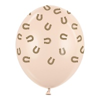 Latex ballonnen van 30 cm met hoefijzers - 6 stuks