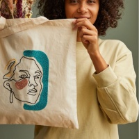 Punch Needle kit met geschenkdoos - Tote Bag portret Live Art - DMC