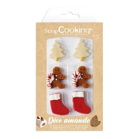 Kerstthema marsepein figuren - Scrapcooking - 6 stuks