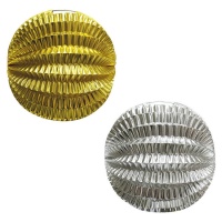 Metallic sferische papieren lantaarn, 22 cm - 1 stuk