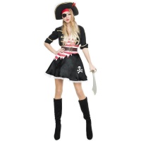 Zwart piratenkostuum voor vrouwen