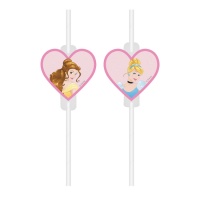 Disney Prinsessen rietjes 22 cm - 4 st.