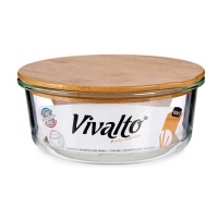 Tupper van 0,95 L van borosilicaat met een deksel van bamboe