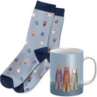 Cadeauset met mok en kerstsokken van de Drie Koningen