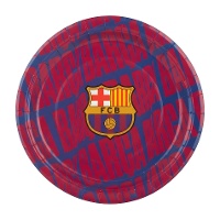 FC Barcelona papieren bordjes 18 cm - 8 stuks