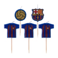 FC Barcelona kaarsjes (logo en shirt) - 5 stuks