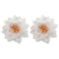 Witte lotusbloemoorstelen van 7 cm - Dekora - 15 stuks
