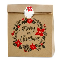 Kerstcadeauzakken van 27 x 25 x 11 cm van Merry Christmas - 3 stuks