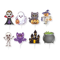 Assortiment Halloween Cupcake Picks - Dekora - 16 stuks