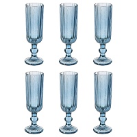 Verticaal gestreepte 160 ml cava glazen - 6 stuks