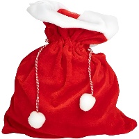 Kerstmanzak van fluweel 30 x 40 cm
