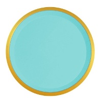 Ronde borden met gouden rand van 17 cm - 10 stuks