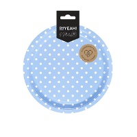 Ronde borden met witte stippen van 23 cm - 6 stuks