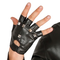 Zwarte punkhandschoenen van 13,5 cm - 1 paar