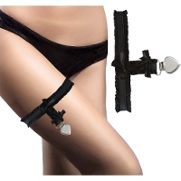 Zwarte dijband met hartvormige klem