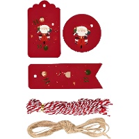 Cadeaulabels met de Kerstman - 25 stuks