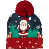 Kerstmutsje met de kerstman en pompon