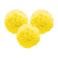 Papieren pompom hangers van 25 cm - 3 stuks
