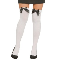 Witte kousen met strik