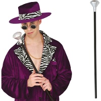 Stok met zilverkleurige diamantknop