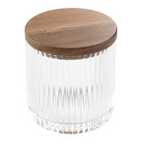 Wattenhouder voor wattenstaafjes en wattenschijfjes met houten deksel